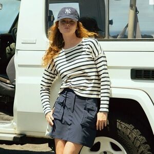 Albion Mini Cargo Skirt True Blue Small Tall Utility Stretch Skirt Athleisure